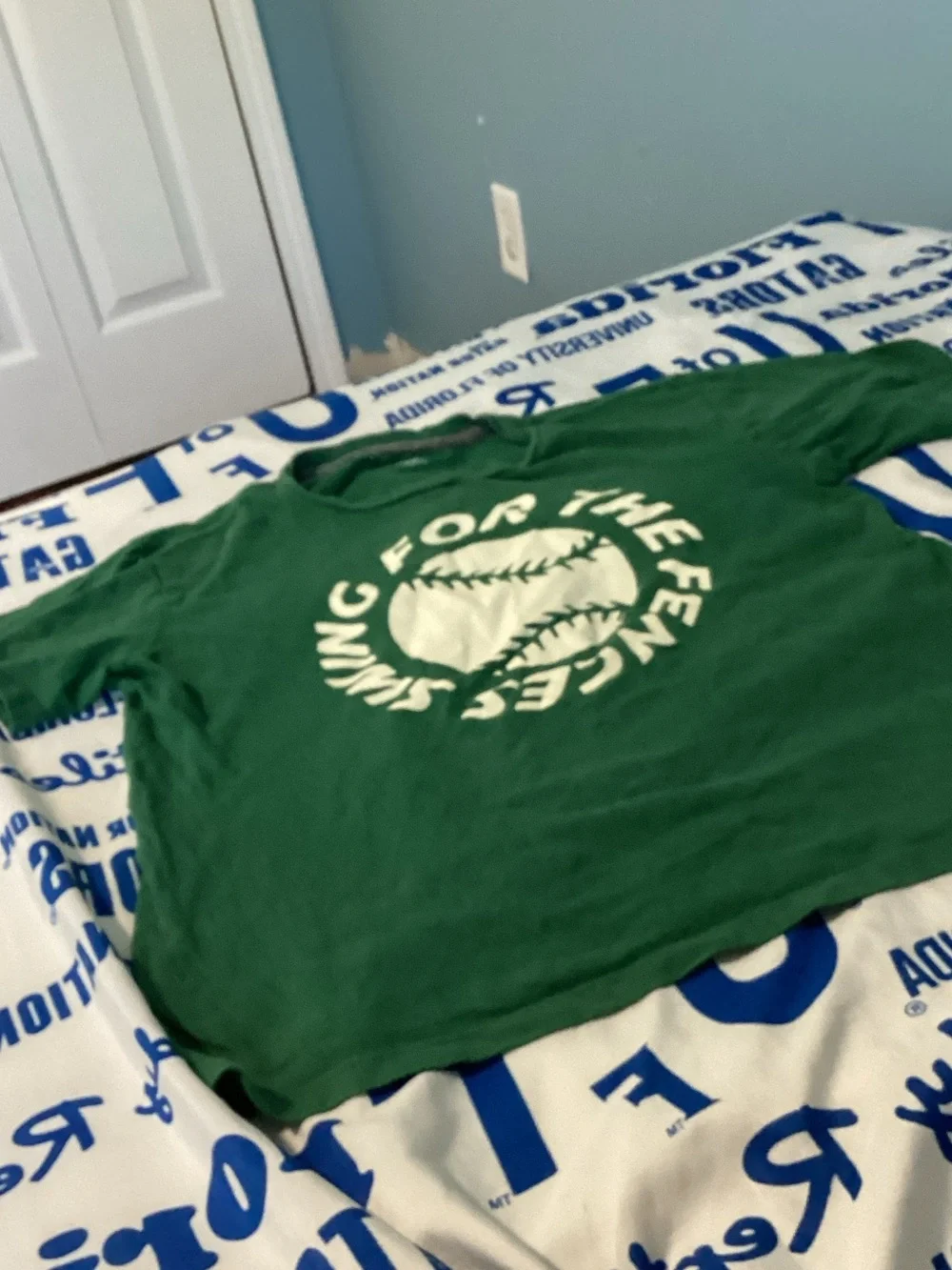 Old Navy Green Baseball Graphic Tee with White Print